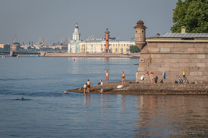 Купание у Петропавловской крепости, Санкт-Петербург
